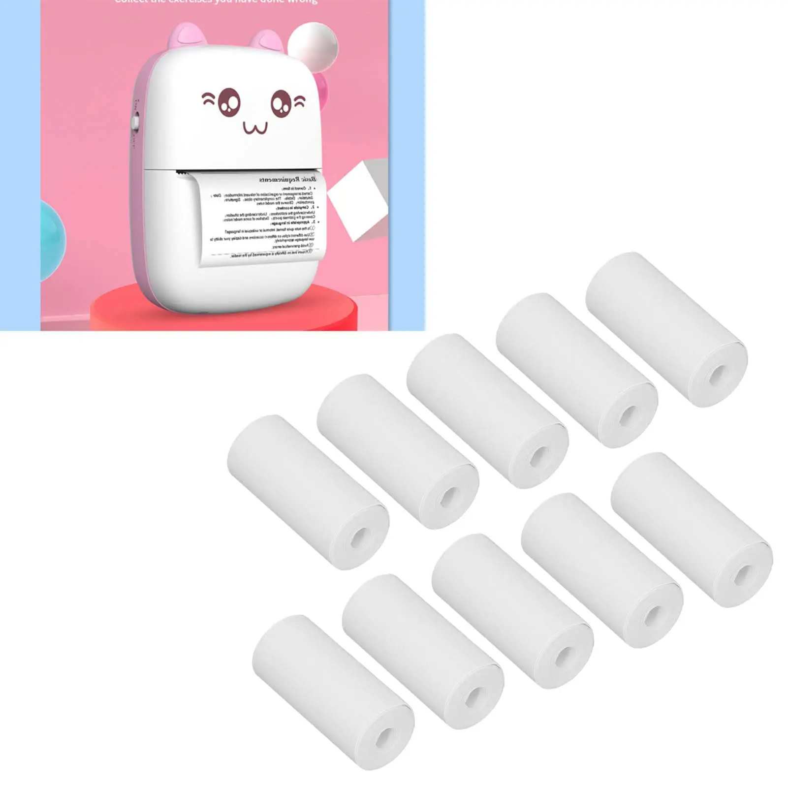 Mini Pocket Thermal Printer Paper Roll - 10ชิ้นกระดาษเครื่องพิมพ์ขนาดเล็ก, 57X25มม. ม้วนกระดาษความร้อนสำหรับพิมพ์กระเป๋าเครื่องพิมพ์ใบเสร็จรับเงินความร้อน
