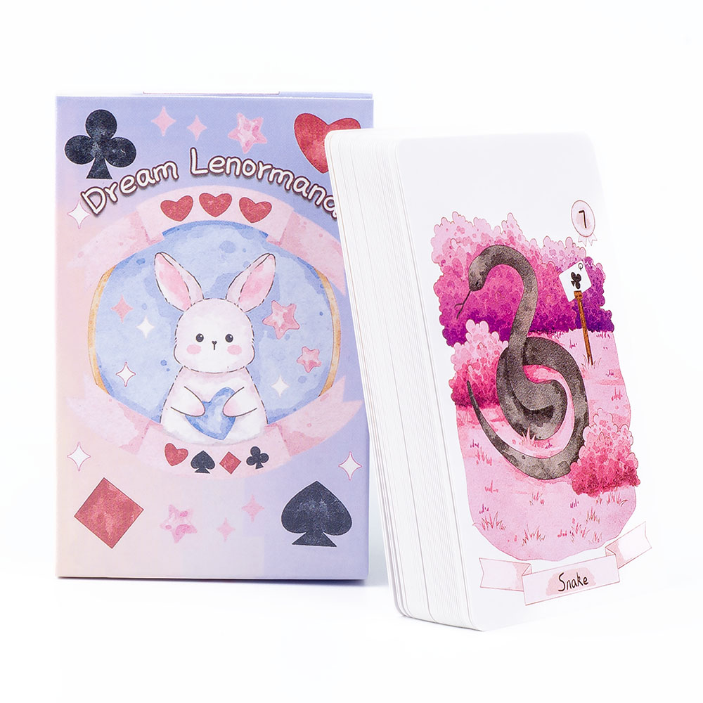 Tarot Deck With Guidebook - ไพ่ทาโรต์ลาน่าหมอดู, ไพ่ทาโรต์นักมายากลไพ่ทาโรต์นักเวทย์จำนวน42ชิ้นดาดฟ้าพยากรณ์ lenormand 8.9*5.7ซม.