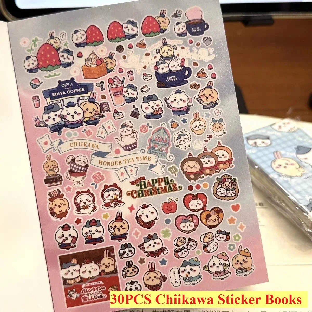 Books - หนังสือสติกเกอร์อนิเมะชิอิคาวะน่ารัก 30 หน้า สติกเกอร์การ์ตูนคาวาอี้ แบบไดคัท วัสดุสำหรับทำสมุด