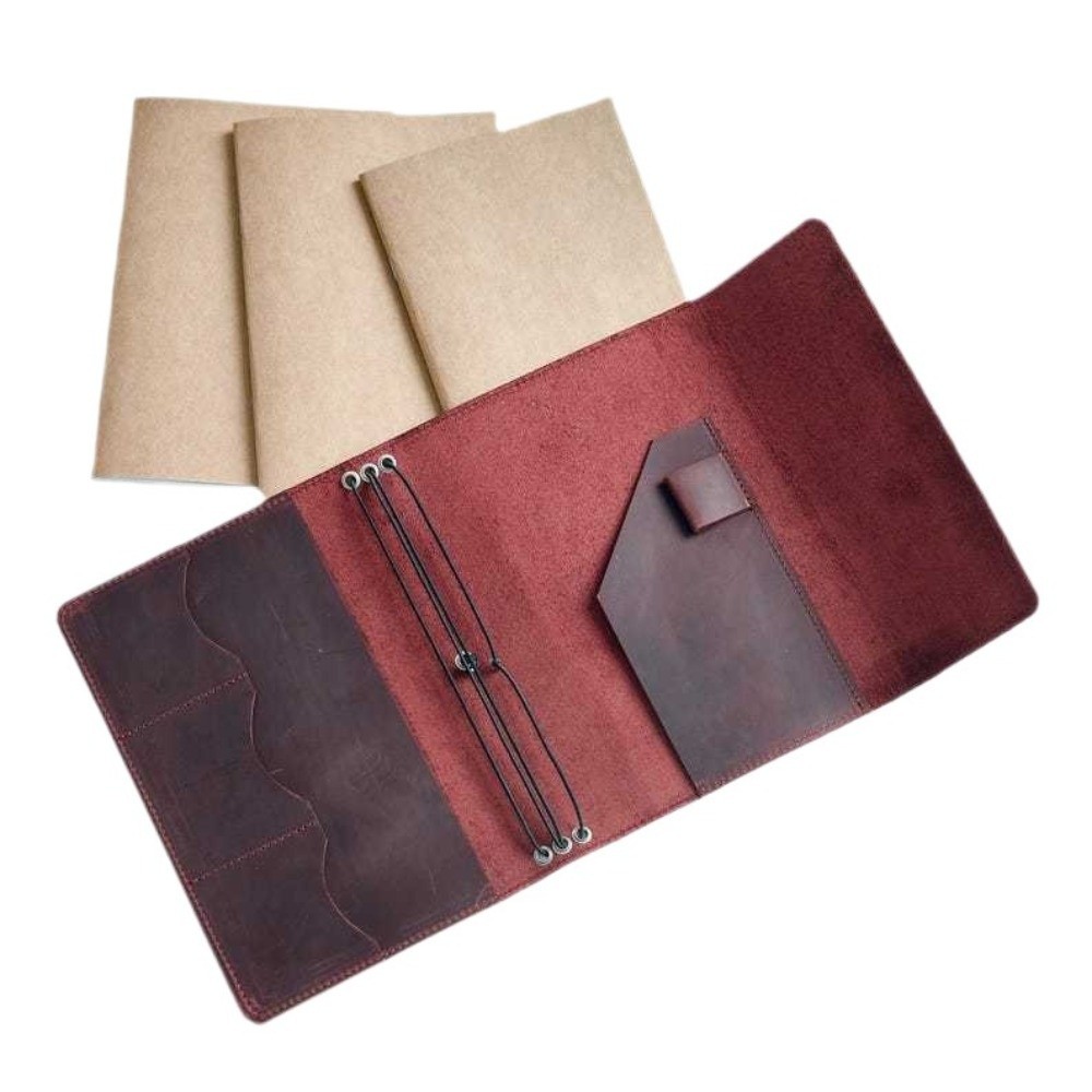 สมุดโน้ตหนังแบบเติมไส้ได้ ออแก - Vintage Leather Journal Notebook บทวิจารณ์และราคา