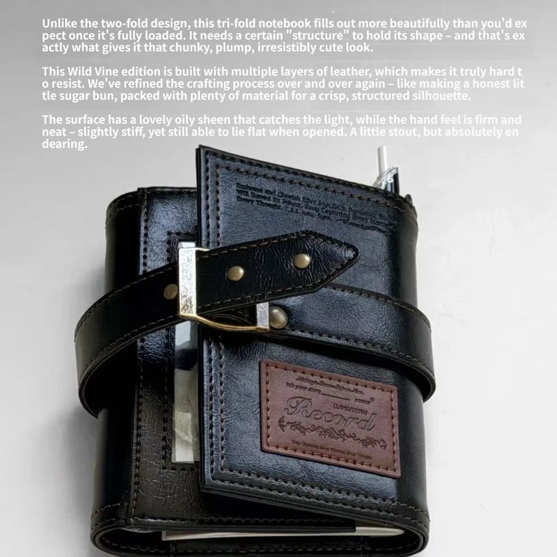 สมุดบันทึกหนังพับสามทบสไตล์วิน - Vintage Leather Journal Notebook บทวิจารณ์และราคา