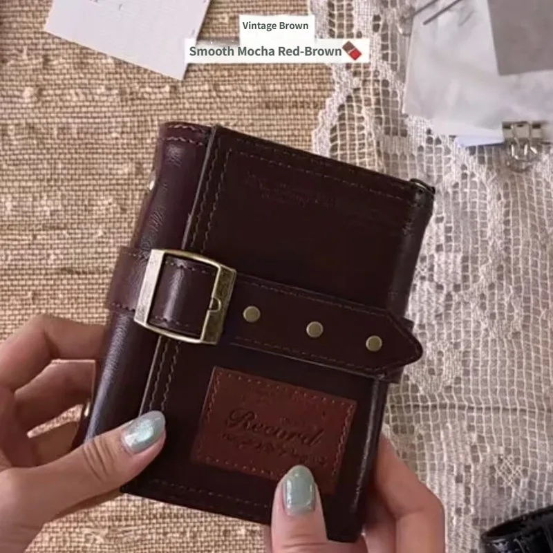 สมุดบันทึกหนังพับสามทบสไตล์วิน - Vintage Leather Journal Notebook บทวิจารณ์และราคา