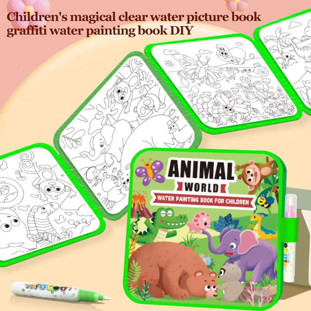 สมุดวาดภาพน้ำวิเศษ DIY สมุดระบ - Reusable Water Magic Coloring Book บทวิจารณ์และราคา