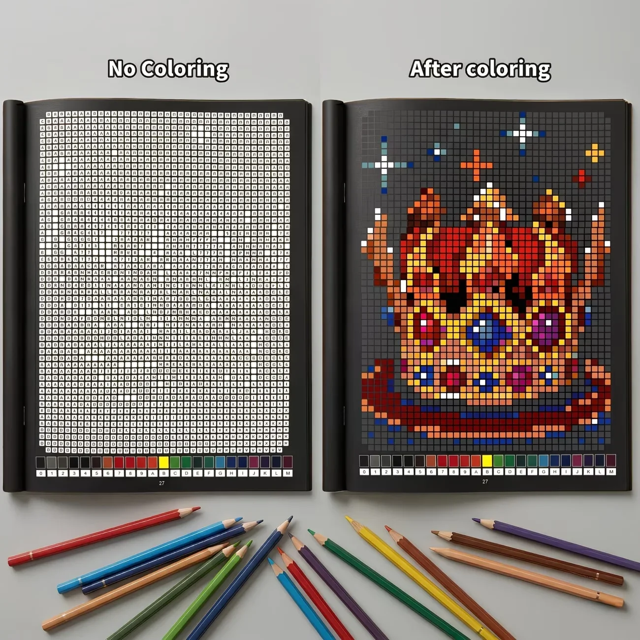 สมุดระบายสีโมเสคปริศนาตามตัวเล - Adult Coloring Book Stress Relief บทวิจารณ์และราคา
