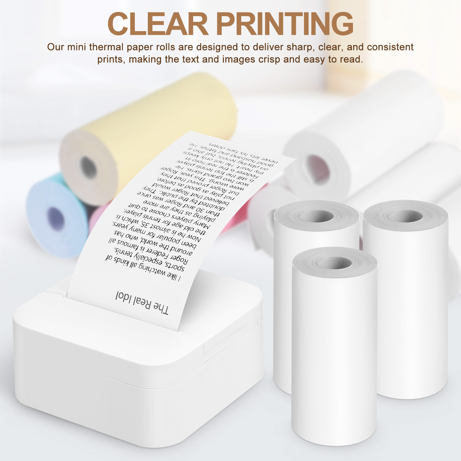 กระดาษพิมพ์ 13 รีม สติกเกอร์พก - Mini Pocket Thermal Printer Paper Roll บทวิจารณ์และราคา